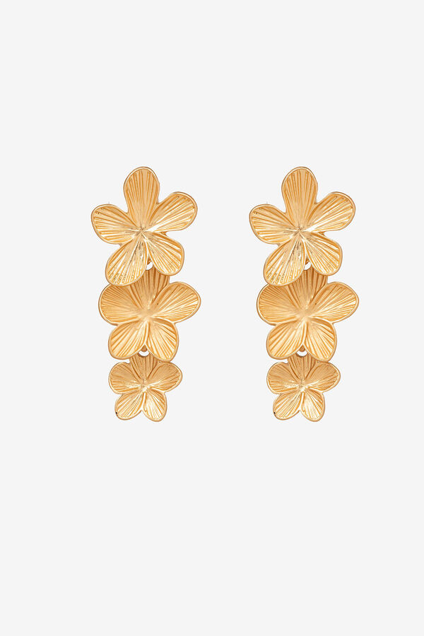 Womensecret Dangling earrings in metallic flowers mit Print
