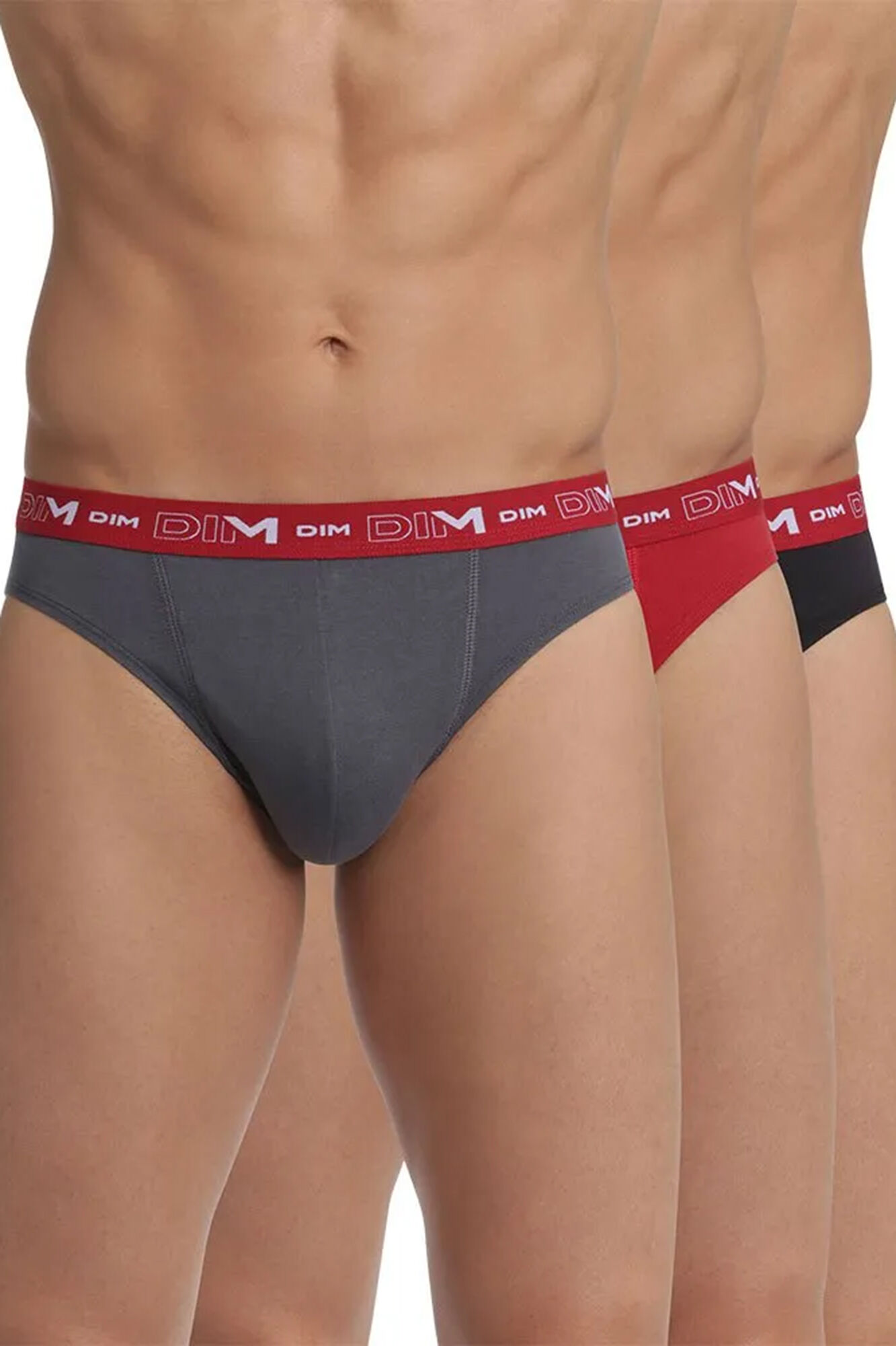 DIM Pacote de 3 cuecas masculinas de algod&atilde;o el&aacute;stico 