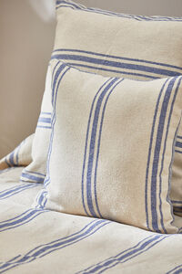 Calma House Kissenbezug mit gewebten Streifen Blau Bari