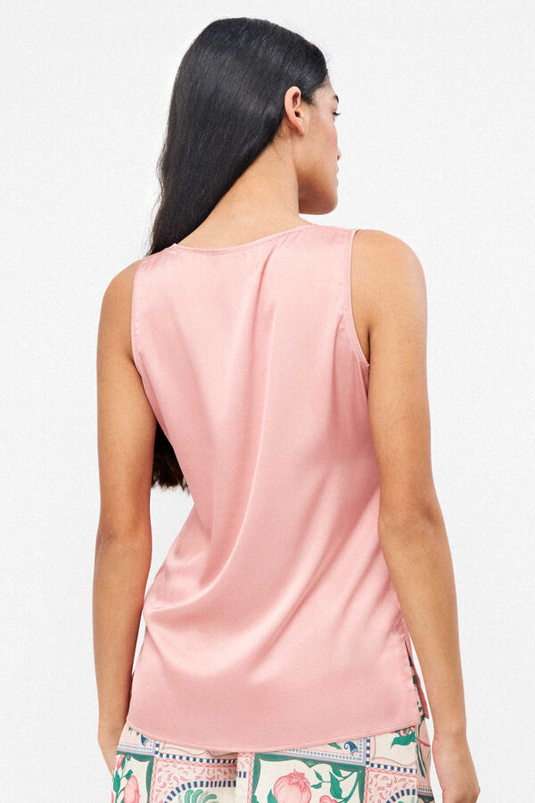 Gisela Camiseta tirantes tejido satinado rosa