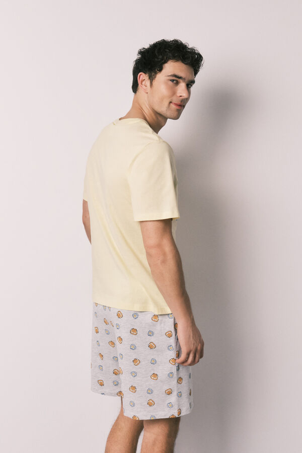Women'secret 100% cotton men's short pyjamas GARFIELD yellow