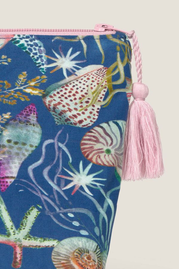 Textura Neceser de playa print marino azul