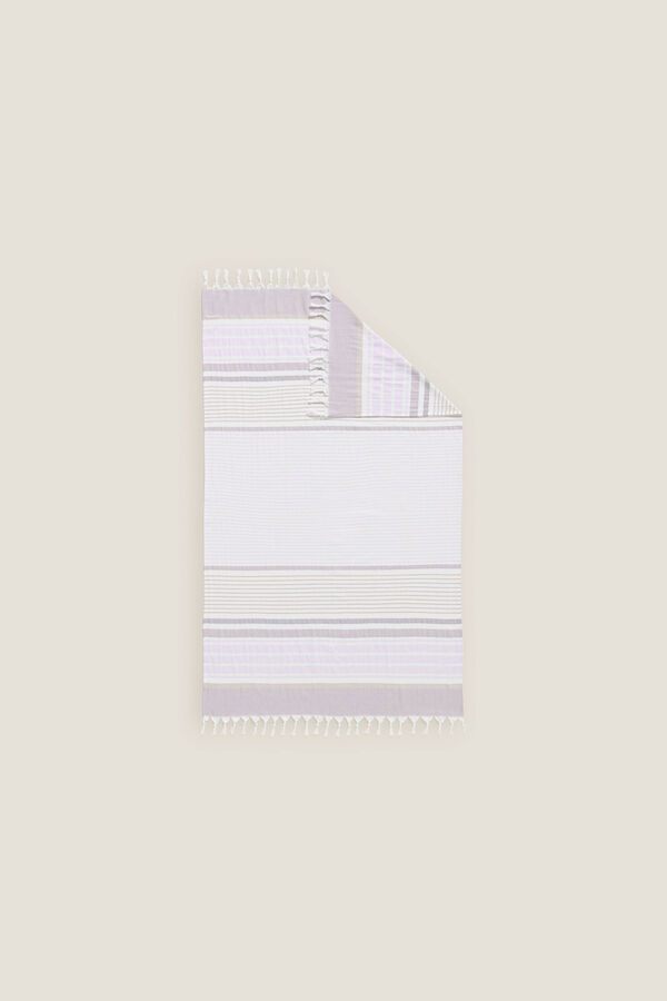 Womensecret Striped cotton sarong/towel Ljubičasta/Lila