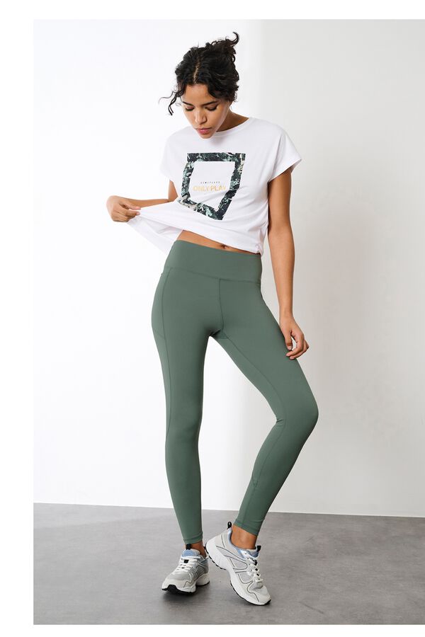 Only Play High-waisted and side pocket leggings green