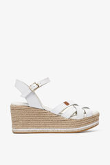 Popa Gialos leather low wedge sandal white