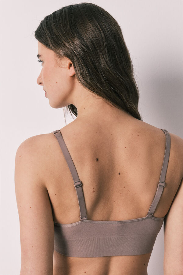 Women'secret Brown seamless triangle top NATURAL nude