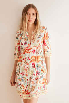Womensecret Tropisches Camisole-Kleid aus Viskose mit Print