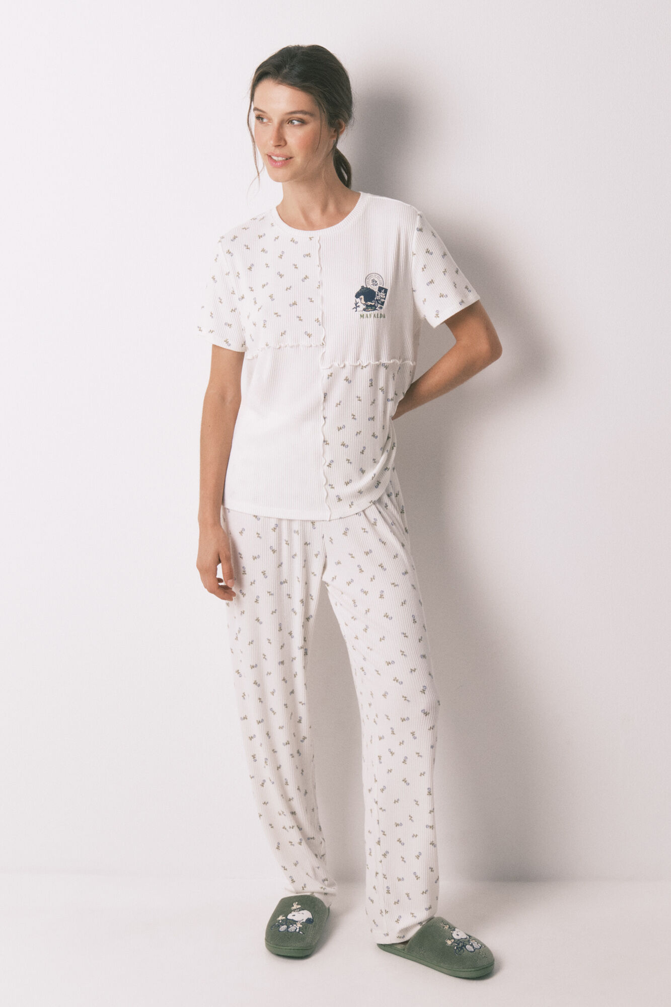 Women'secret Mafalda patchwork 100% cotton long pyjamas 