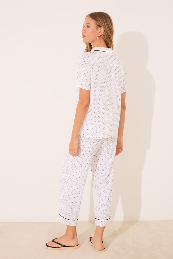 Women'secret Kapri tufne sa belim košulja pidžama Print