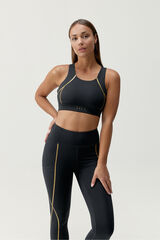 Born Living Yoga Soutien top desportivo Gold Black preto