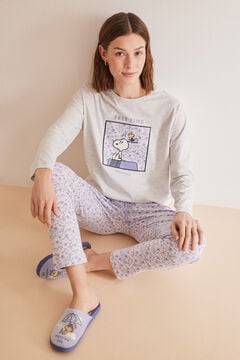 Womensecret Pyjama 100 % Baumwolle Grau Snoopy Grau