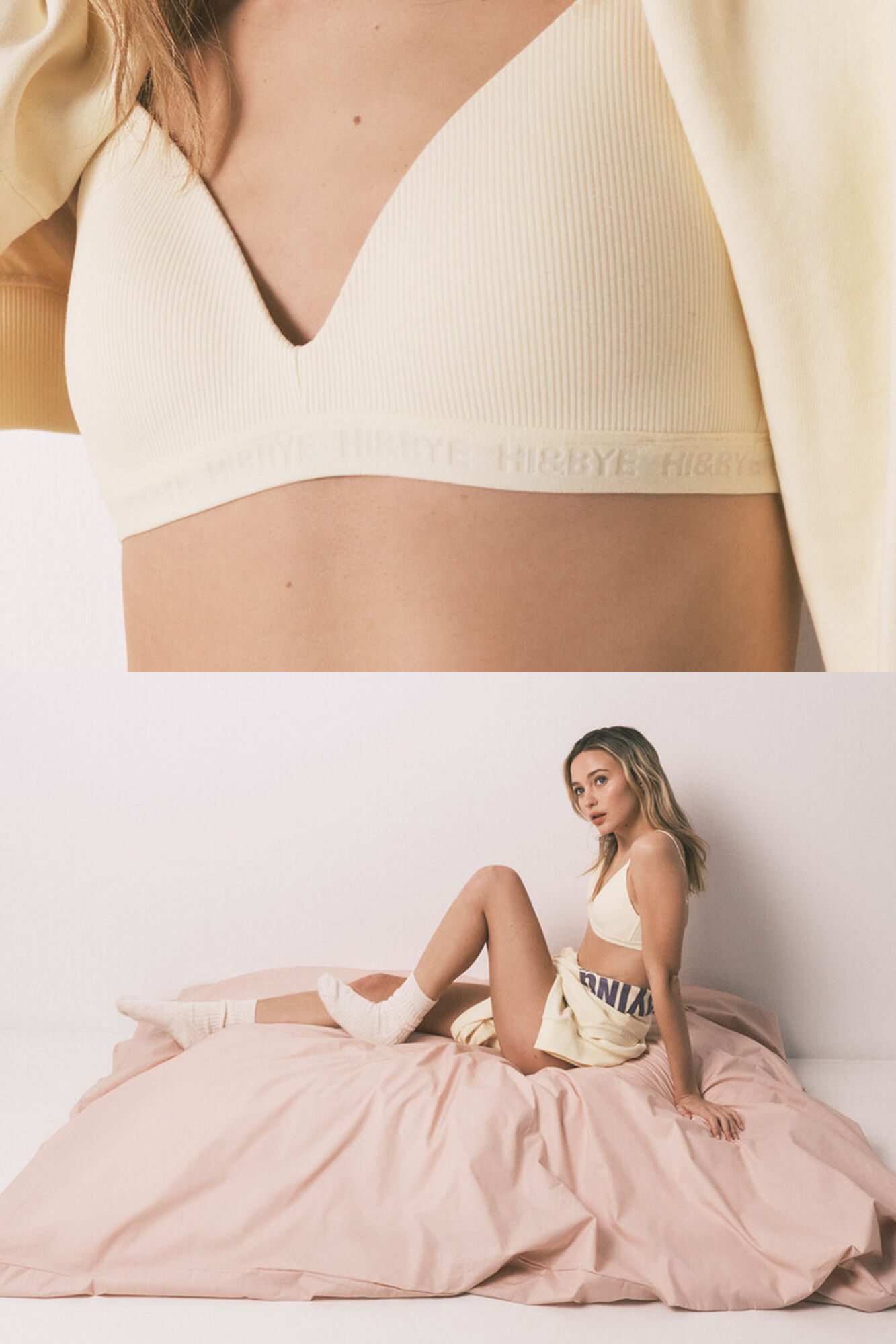 HI&BYE Yellow padded triangle bra