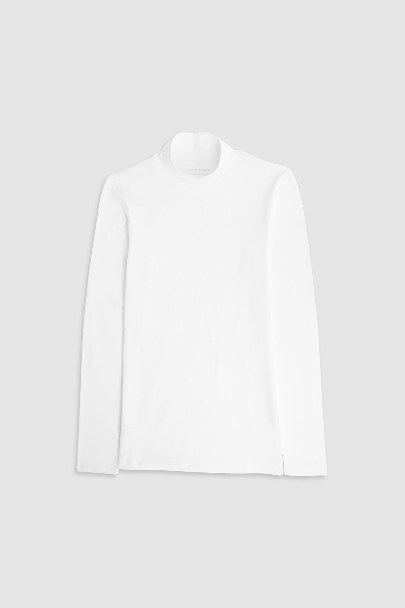 Cotonella Jersey cuello alto manga larga blanco