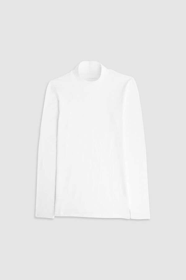 Cotonella Jersey cuello alto manga larga blanco blanco
