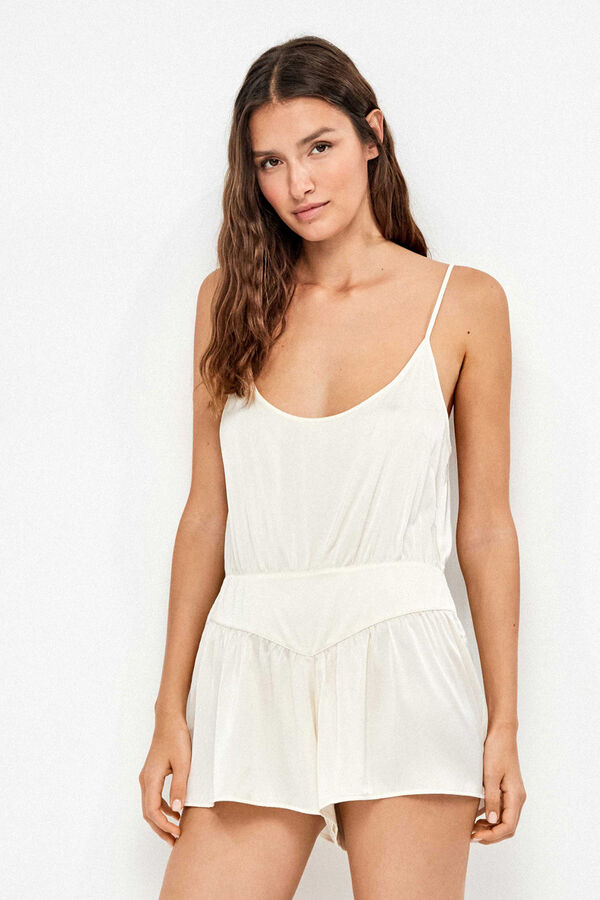 Gisela Mono corto sat&eacute;n novia beige