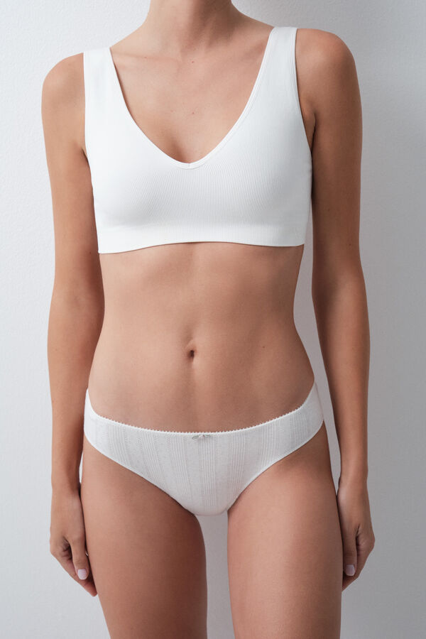 Women'secret Pack 7 bragas cl&aacute;sicas algod&oacute;n pointelle mix colores white