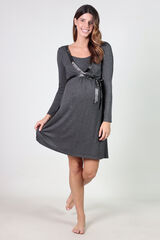 Womensecret Maternity nursing nightgown with satin belt grey