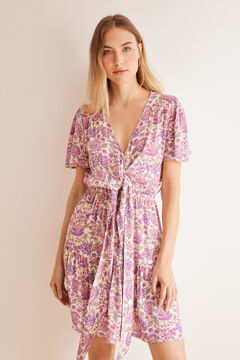 Womensecret Short floral print dress pink