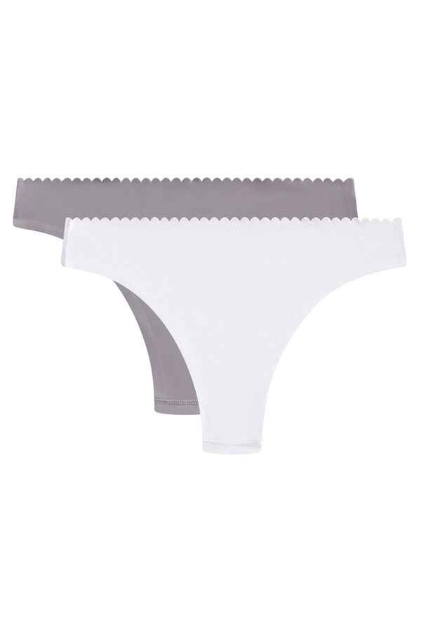 DIM Pack of 2 cotton thongs from the Body Touch Cotton range  multicolour