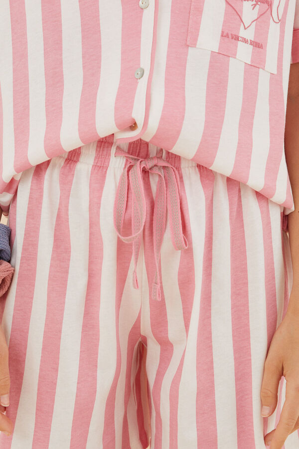 Womensecret Pijama camiseiro curto 100% algodão rosa La Vecina Rubia vermelho