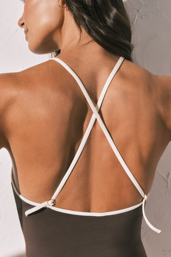 Women'secret Maillot de bain modelant dos nu marron nude