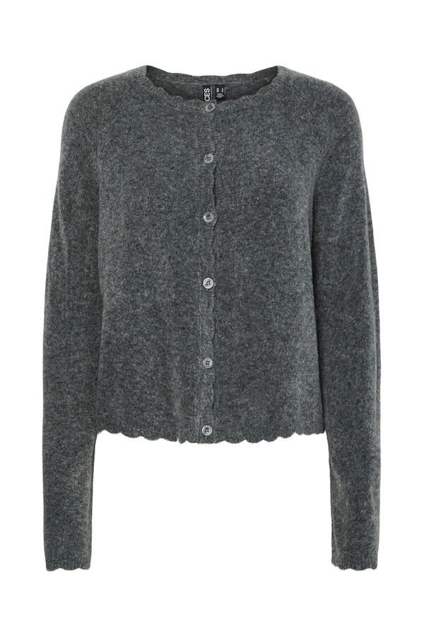 Pieces Grey fine knit button cardigan grey