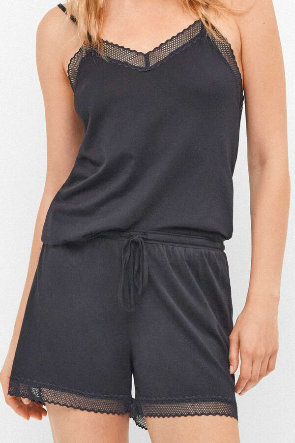 Gisela R&ouml;vid csipk&eacute;s pizsama szett fekete