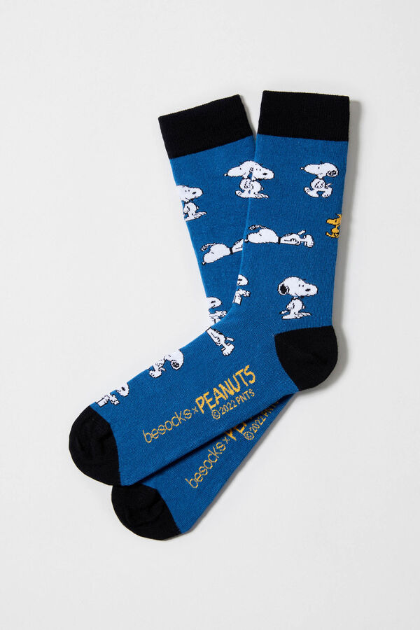 Besocks Calcetines altos de algod&oacute;n org&aacute;nico color azul blue