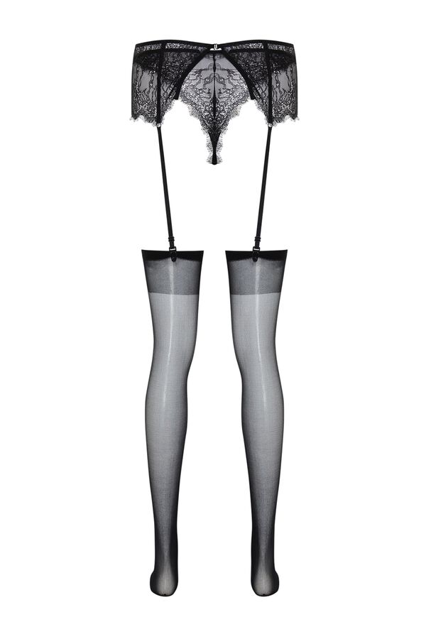 Trendyol Conjunto bragas de encaje, ligas y medias negro