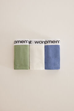Womensecret Pakovanje od 3 para pamučnih tangica sa logotipom Print
