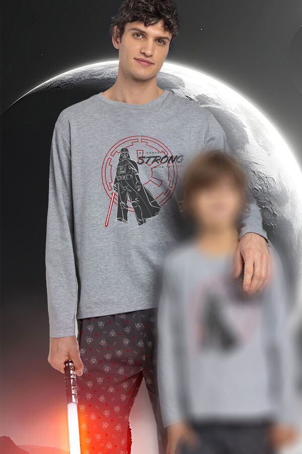 Admas Pijama largo estampado Star Wars para hombre gris