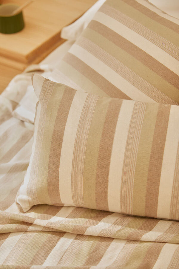 Calma House Housse de coussin en coton &agrave; rayures vertes Luxor 30x60 vert