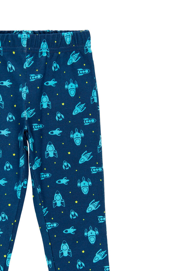Bob&Oli Pijama com interlock de menino - org&acirc;nico azul