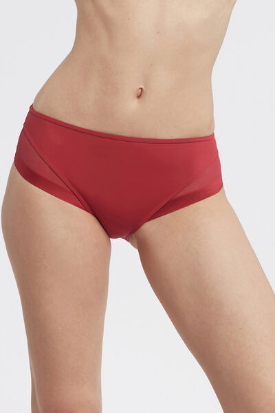 Womensecret Classic panties in soft microfibre with mesh details Rot