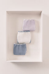 HI&BYE Pack of 3 thongs in lilac, white and blue white