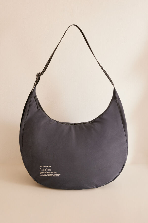 Womensecret Large grey nylon bucket bag grey