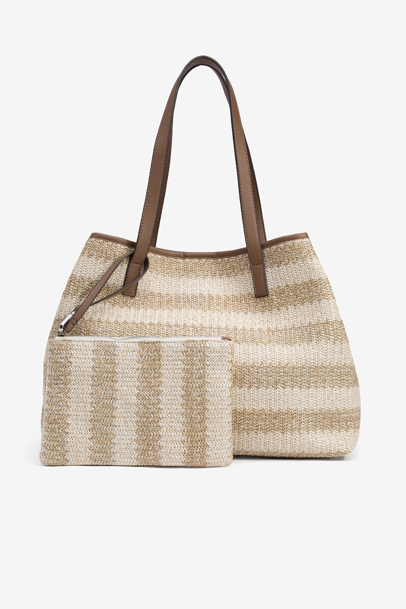 Vilanova Bolso Shopper Efecto Mimbre Bicolor