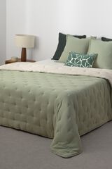 Textura Reversible embroidered polka-dot duvet green
