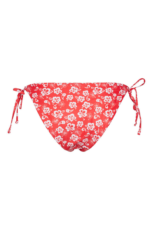 Womensecret Side tie bikini bottoms. Floral print. Crvena