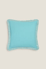 Textura Funda Coj&iacute;n Algod&oacute;n Flecos blue