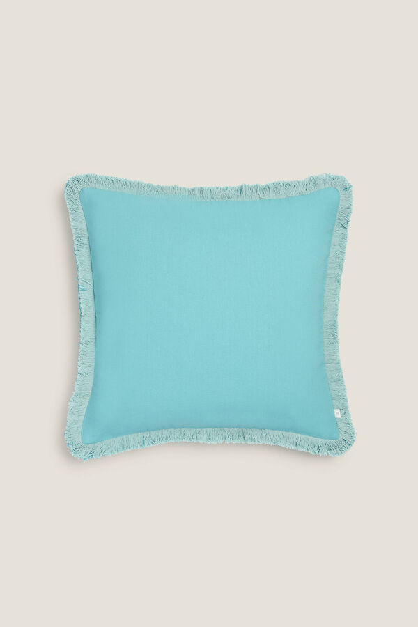 Textura Funda Coj&iacute;n Algod&oacute;n Flecos blue