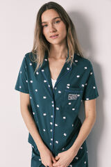 Women'secret Cotton classic short sleeve pyjamas Hello Kitty green