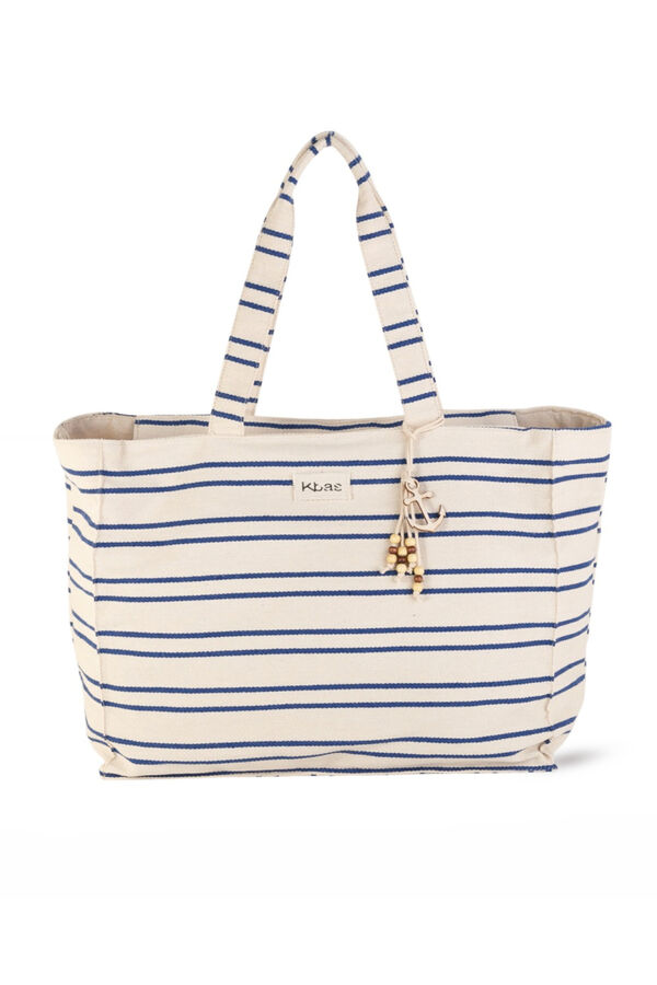 Kbas Sac de plage en toile bleu