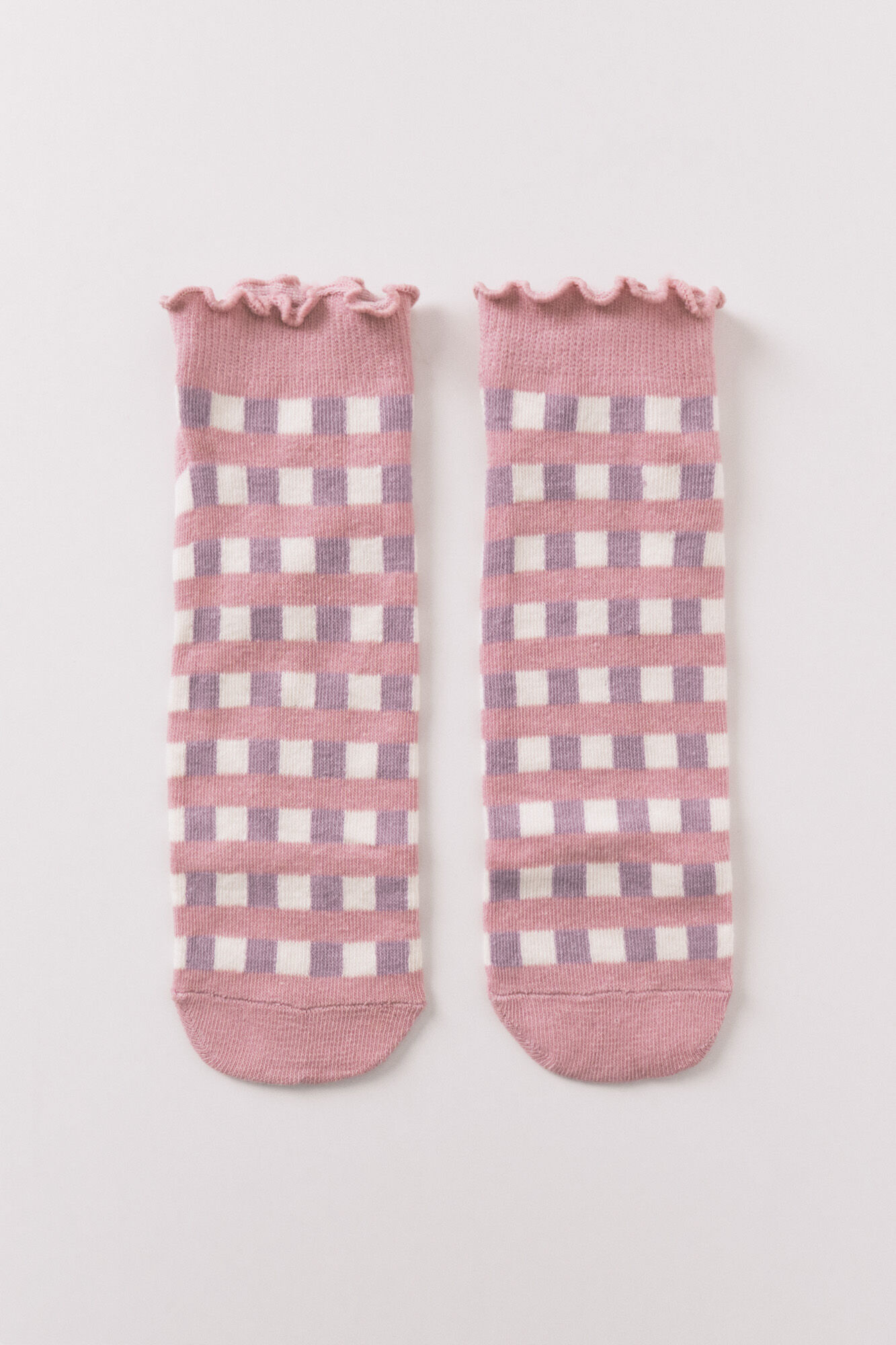 Women'secret Pink plaid print short socks