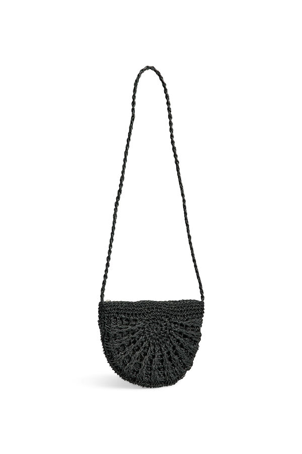 Pieces Paperstraw-Tasche mit Rei&szlig;verschluss Schwarz