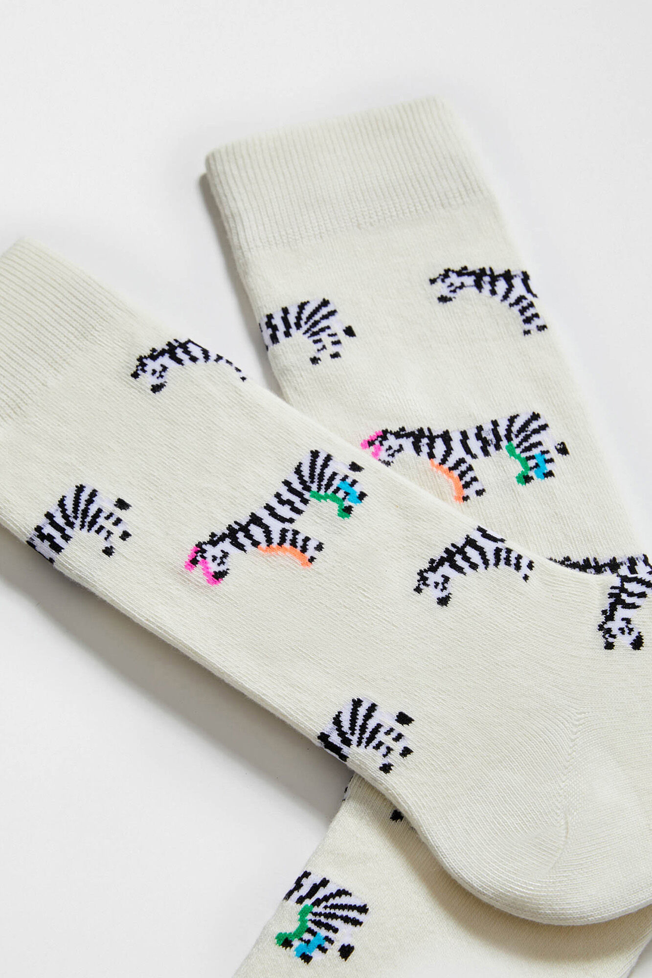 Besocks Calcetines altos cebras algod&oacute;n org&aacute;nico