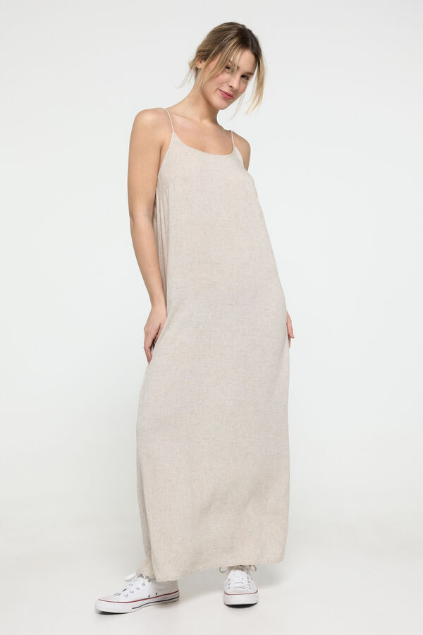 Pieces Langes Leinen Grau