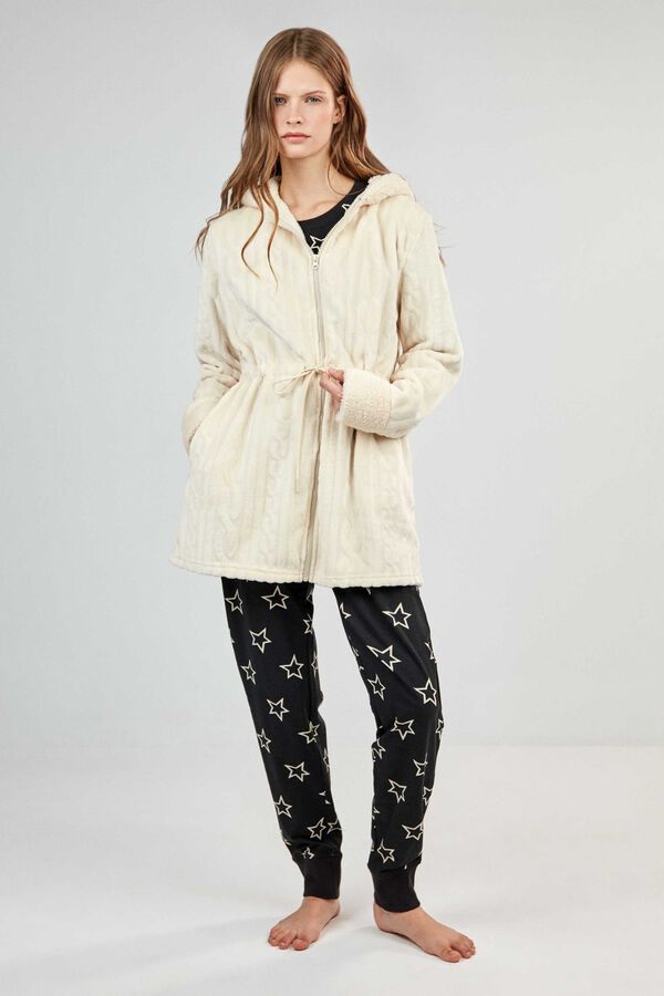 Gisela Long robe with fastening brown