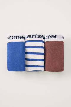 Womensecret 3-pack cotton logo tangas blue