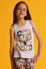 Admas Disney tween girl short pajamas poses grey